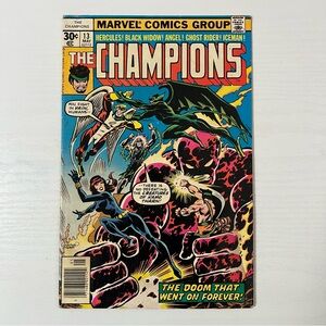 Marvel Comics The Champions #13 May 1977 Ghost Rider Black Widow NS Bronze FN